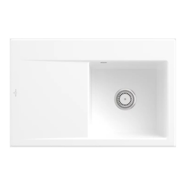 Dřez stolní, włącznie Souprava odtokový z uruchamianiem ręcznym, z Keramika, 780 x 510 mm, Villeroy & Boch Subway Style 45 - Sto