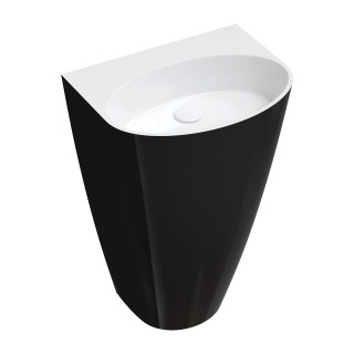 Umyvadlo volně stojící, 55 x 43 cm, Omnires Siena M+ - Bílý / černá lesklá