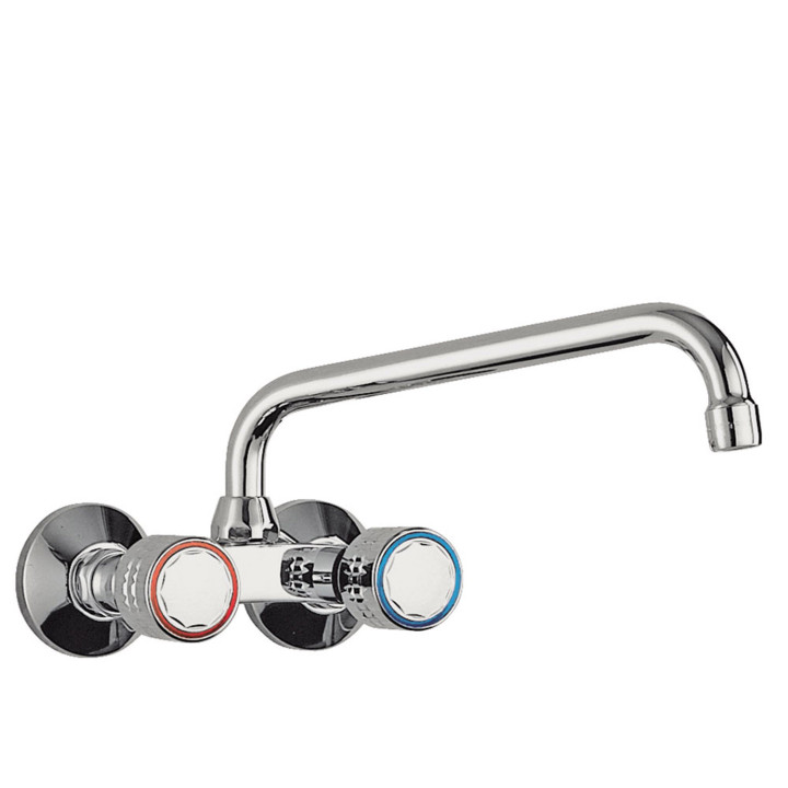 Baterie s dvěma kohouty stěnová dřezová, Tres Cocina - Chrom