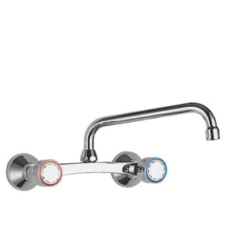 Baterie s dvěma kohouty stěnová dřezová, Tres Cocina - Chrom