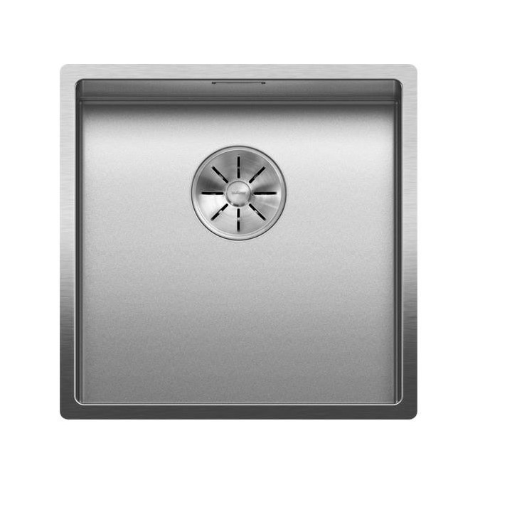 Dřez ocelový jednokomorowy Blanco Claron 400-U 44x44 cm podvěsný bez automatické zátky, ocelový 