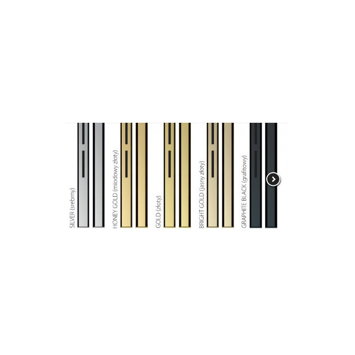 Lineární odtok Wiper Intensi 316 Duo Lin, 1200mm, dvojitý sifon, Bright Gold Polish, světlá zlatá poler