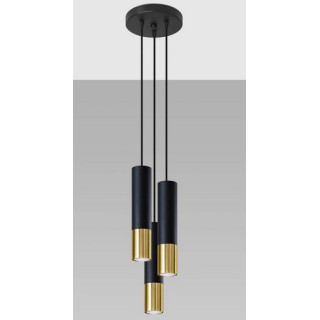 Nástěnné svítidlo Sollux Ligthing LOOPEZ , GU10  2x40W, černá/zlatá