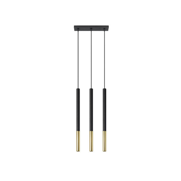 Lampa závěsná Sollux Ligthing LOOPEZ 3P, GU10 3x40W, 3x12W LED,  černá/chrom