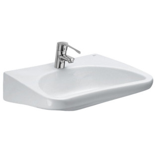 Umyvadlo na desku Roca 60 cm, obdélníková, s otvorem pro baterii, FINECERAMIC  - Bílá