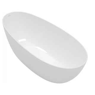 Vana volně stojící  oválný Villeroy & Boch Antao, 170x75cm, Quaryl, šedá matnáný