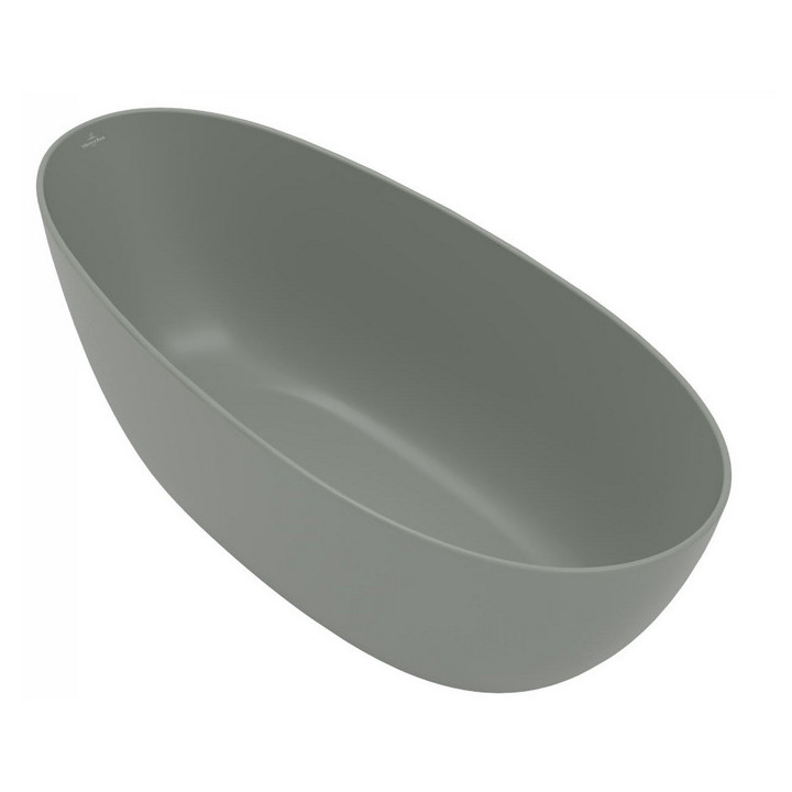 Vana volně stojící  oválný Villeroy & Boch Antao SilentFlow, 170x75cm, Quaryl, šedá matnáný