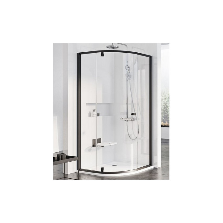 Sprchový kout Ravak Pivot PSKK3-90 čtvrtkruhový polerowane hliník + transparent 