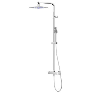 Sprchový set s termostatem Corsan Ango,horní sprcha LED, černá