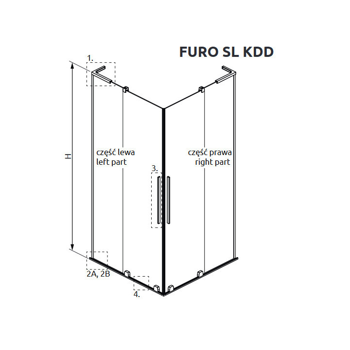 Sprchový kout Walk-In Radaway Modo F II 120, profil leštěný nerez, sklo čiré