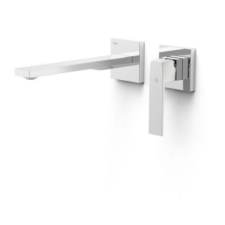 Prvek nástěnná do podomítkového korpusu baterii umywalkowe TRES Slim Exclusive, výtokové rameno 240mm,  černy matná