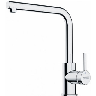 Dřezová baterie Franke Lina pull-out , výška 360mm, otočné i výsuvná sprcha,  orzechowy