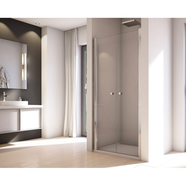 čtvercový sprchový kout 90 cm z posuvnými drzwiami Ronal Pur Light S, lesklá - sanitbuy.pl