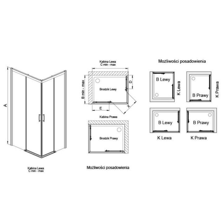 Dveře posuvné Sanplast D2L(P)/FREEZONE 130x190 cm saténový stříbrný profil, grey