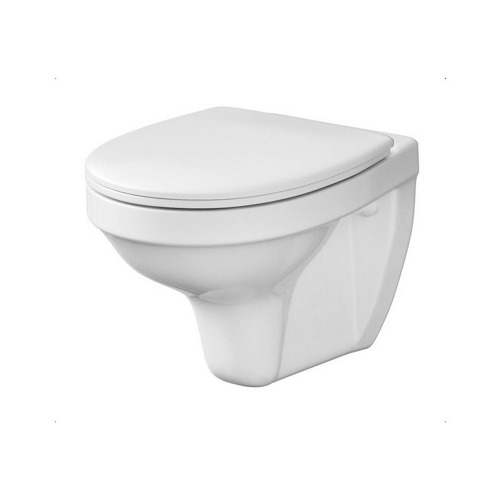 Mísa WC zawieszana Cersanit City Oval se sedadlem s pozvolným sklápěním, bílá