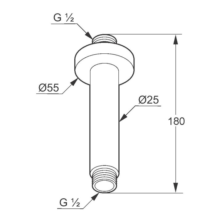 Sufitowe ramię natrysku DN 15 Kludi A-QA 150 mm- sanitbuy.pl