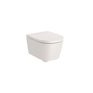 Mísa podvěsná WC Roca Debba Rimless Round, 54x35,5cm, bez kołnierza, se sedátkem slim wolnoopadającą duroplast, bílá