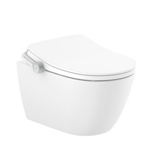 Mísa WC podvěsná, Roca Ona In-Wash® Rimlessm skryté propojení, wymaga připojení do prądu, bílá