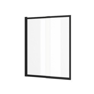 Vanová zástěna Excellent Liner, 110x140 cm, rozsuwany, černá profil