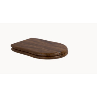 Sedadlo s pozvolným sklápěním  s poklopem WC Flaminia Efi 47 x 35 x 5 cm, dřevo SOLID, vlašský ořech, pánty chromové- sanitbuy.p