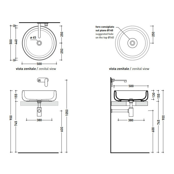 Umywalka Flaminia Step 110x50- sanitbuy.pl