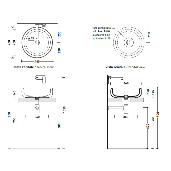 Umywalka Flaminia Step 110x50- sanitbuy.pl