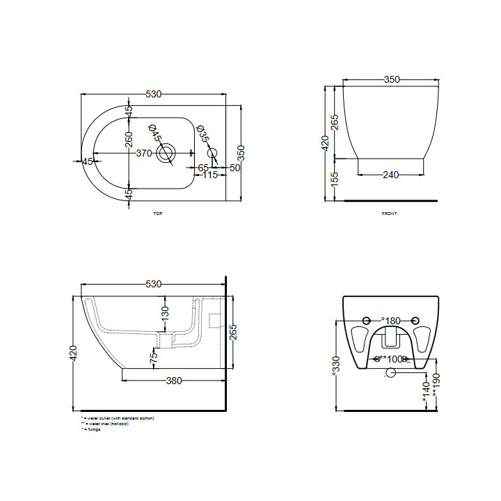 Závěsný bidet Cielo Enjoy 34,8x53 cm bílý- sanitbuy.pl