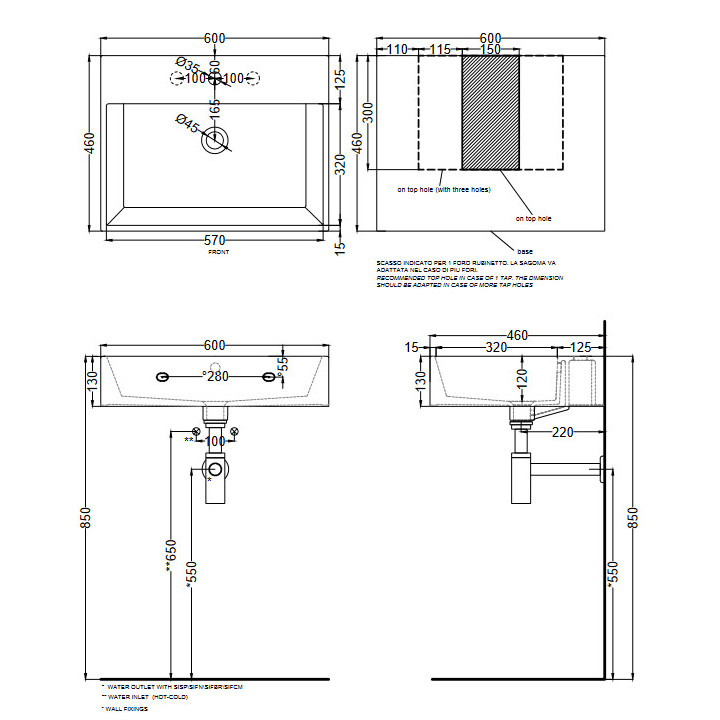 Umyvadlo Cielo Shui 40x40x85, volně stojící - sanitbuy.pl