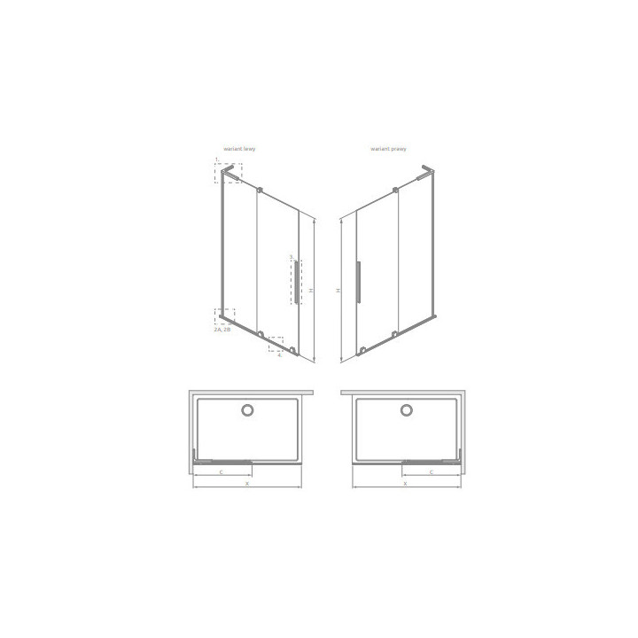 Sprchový kout Radaway Furo-SL Walk-in 790-800x2000mm - profil chrom