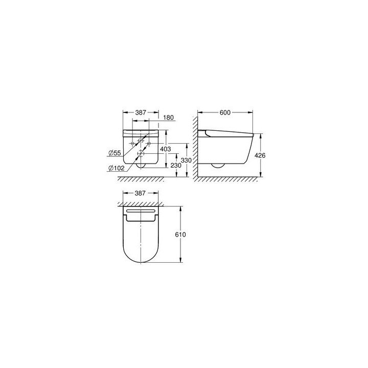GROHE Sensia Pro Toaleta myjąca k montáži z podomítkovým systemem spłukującym