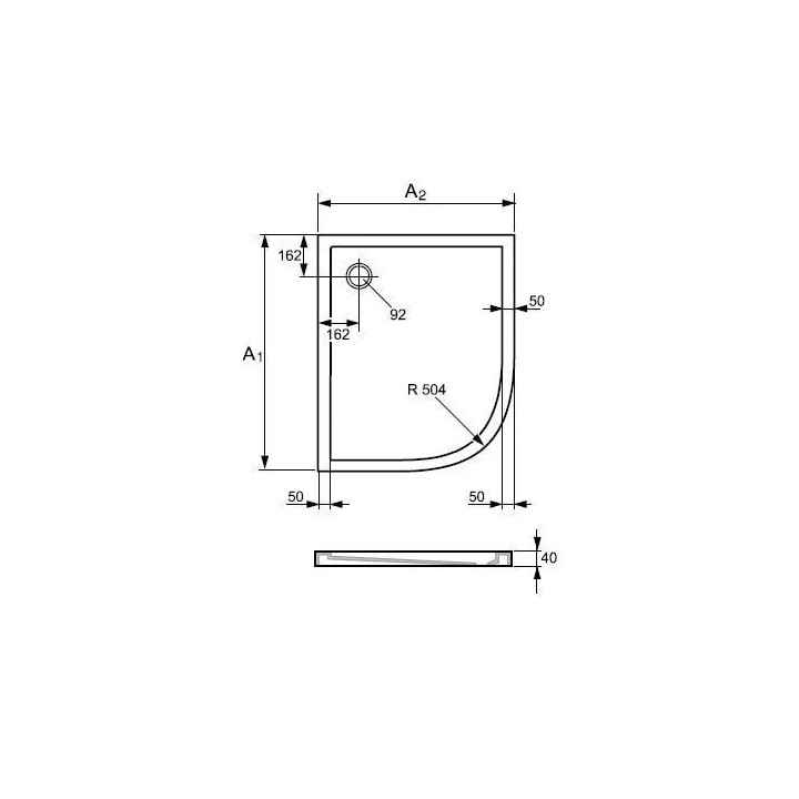 Brodzik Huppe Purano półokrągły 900x1200 mm- sanitbuy.pl