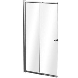 Vanová zástěna Besco Easy Slide Black, 100x150cm, 2-křídlové, univerzální, profil černá matnáný