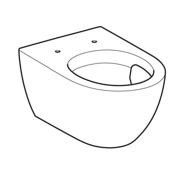 Mísa ustępowa Geberit Acanto závěsná 51x35 cm, skryté mocowania, Rimfree - bílá