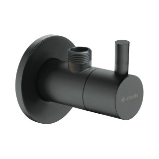 Ventil rohový s keramickou hlavicí 1/2"-3/8" kruhový, Deante, nero
