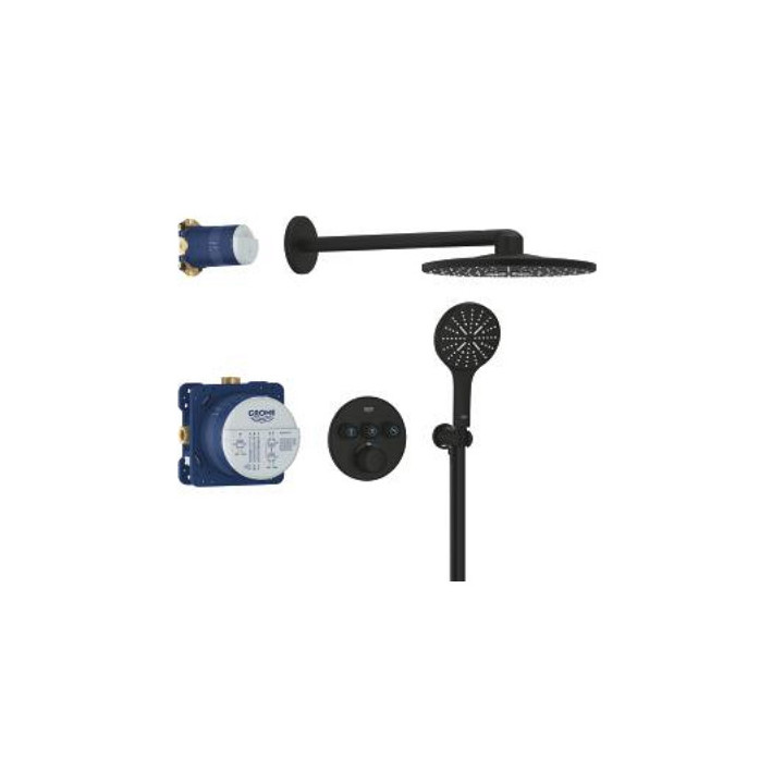 Podomítkový sprchový set s hlavovou sprchou Rainshower smartactive 310, černá