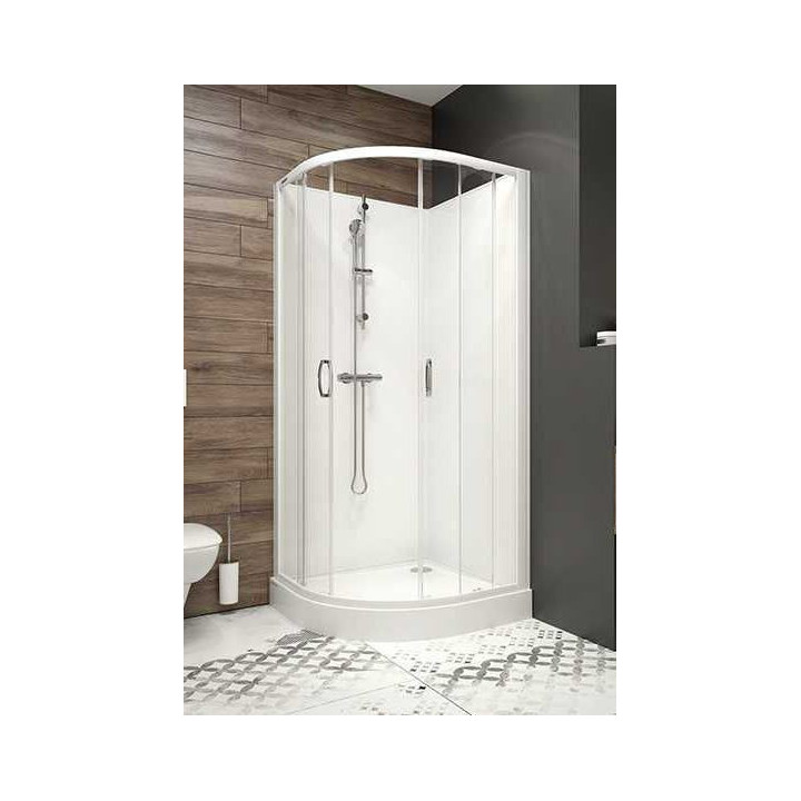 Drywi skryzdowe Sanplast Prestige III 100x195cm, stříbrný profil lesklý, sklo čiré