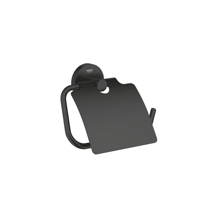 Závěs toaletního papíru Grohe Essentials, s poklopem, hard graphite