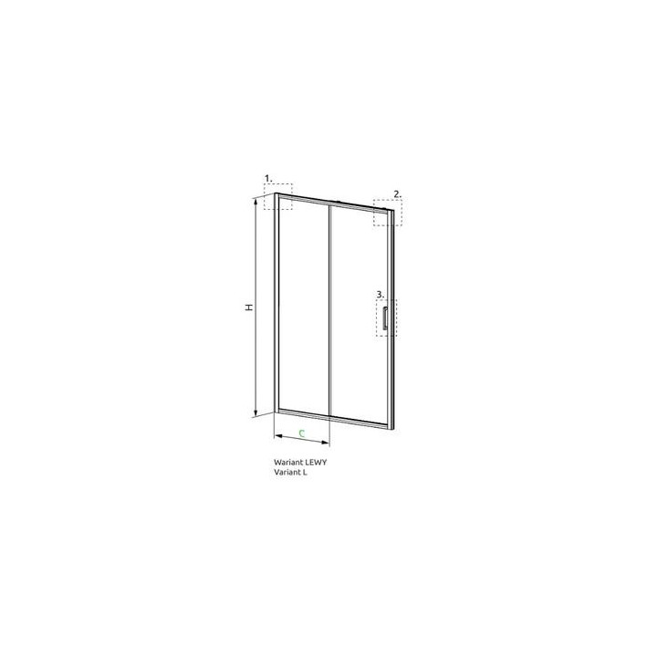 Dveře sprchové do niky Radaway Premium Plus DWJ 100 cm, pravé, sklo čiré, profil chrom