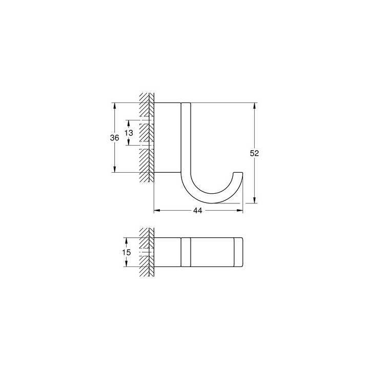Věšák jednoduchý, Grohe Selection, hard graphite