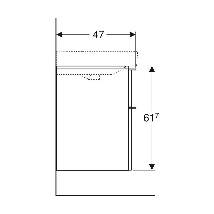 Závěsná skříňka pod umyvadlo Geberit Smyle Square 73,4 cm, se dvěma zásuvkami - grey sand