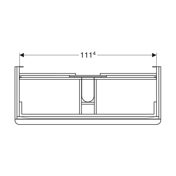 Závěsná skříňka pod umyvadlo Geberit Smyle Square 73,4 cm, se dvěma zásuvkami - grey sand