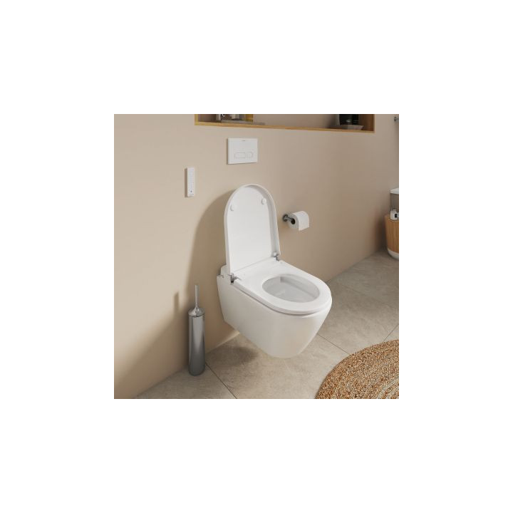 Mísa toaletní závěsná Duravit ME by Starck Rimless, 57x37cm, dla sedátka SensoWash, bez rantu spłukującego, připevnění Durafix, 
