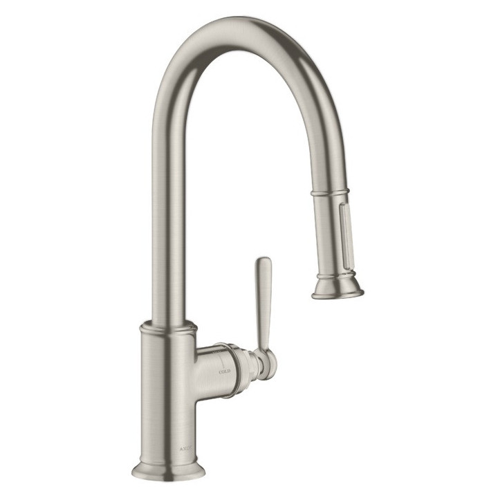 Dřezová baterie Axor  Montreux, wys. 39,6 cm, páková, s výsuvnou sprchou, DN15, chrom- sanitbuy.pl