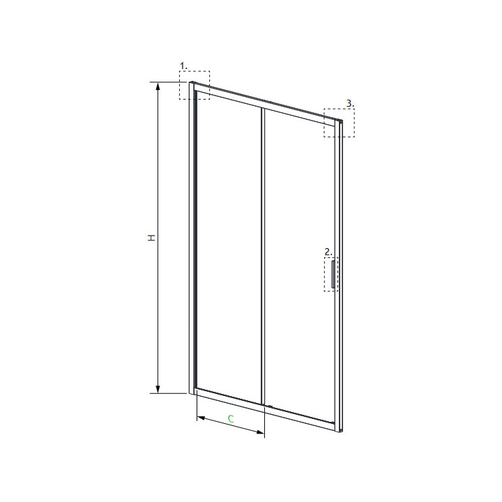 Dveře sprchové 140cm, Radaway Alienta DWJ, sklo čiré, profil chrom