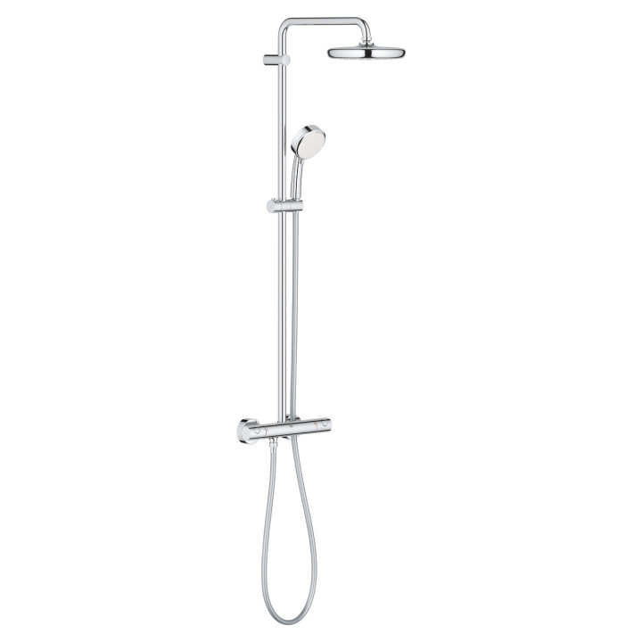 Sprchový systém Grohe Tempesta Cosmopolitan System 250 Cube, na stěnu, baterie páková, 2 výstupy vody, chrom