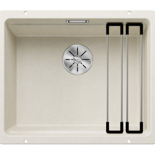 Dřez keramický Blanco Etagon 500-U 54x45,6 cm jednokomorowy, Keramika PuraPlus s uzávěrem InFino plus szyny - bílý lesklá