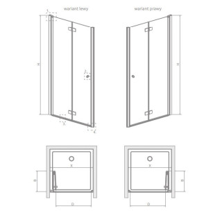 Dveře sprchové Radaway Nes KDS II 120, levé, 1200x2000mm, stříbrná profil