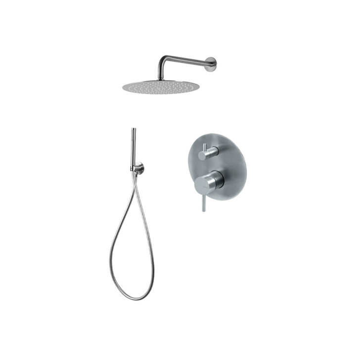 Sprchový set Vema Tiber Steel, podomítkový, 2 výstupy vody, horní sprcha 25cm, nerez inox
