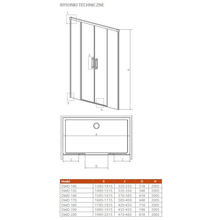 Radaway Arta KDD B sprchový kout 80x80cm sklo čiré- sanitbuy.pl
