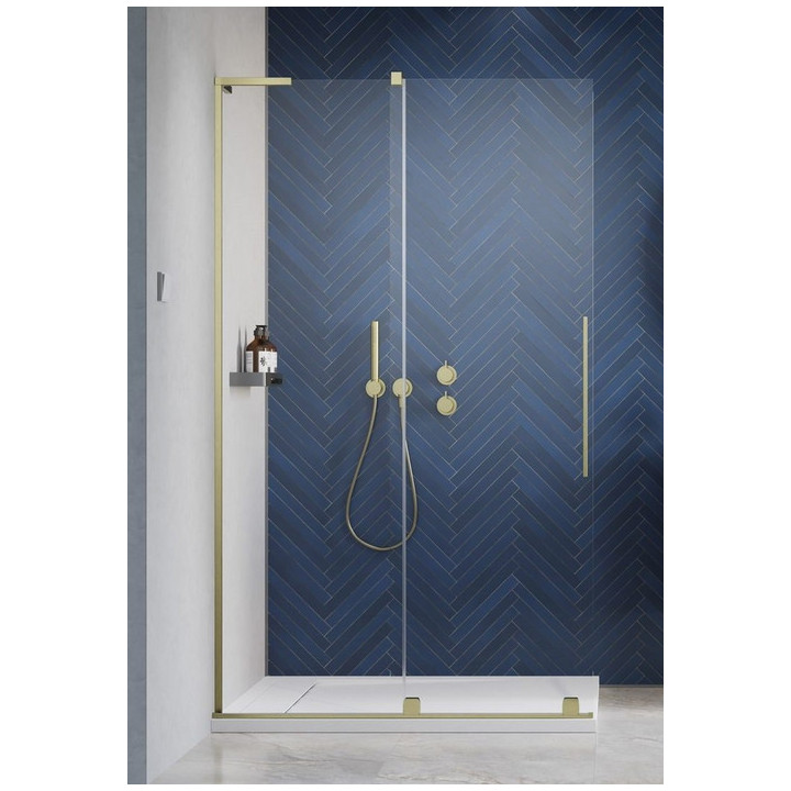 Sprchový kout Radaway Furo-SL Brushed Gold Walk-in 1200x2000 mm, pravé - sklo čiré, profil zlatá szczotkowany